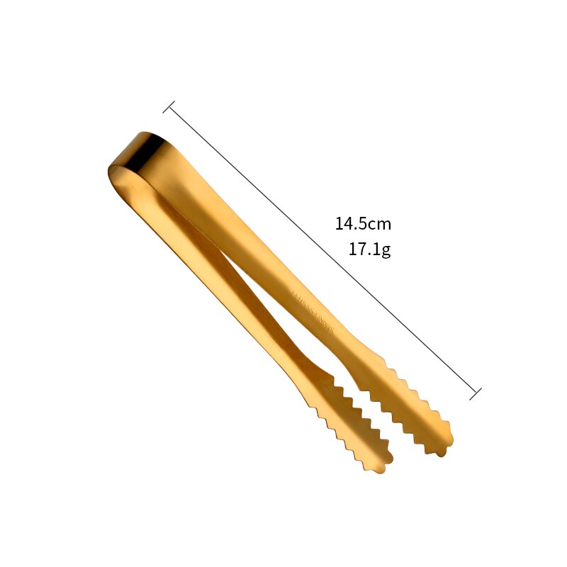 1Pc Fleisch Zangen Edelstahl Brot Clip Gold Geschirr Multi-funktion Eis Salat Tong Lebensmittel Server BBQ Grill Party Zubehör: Gold / 2Stck