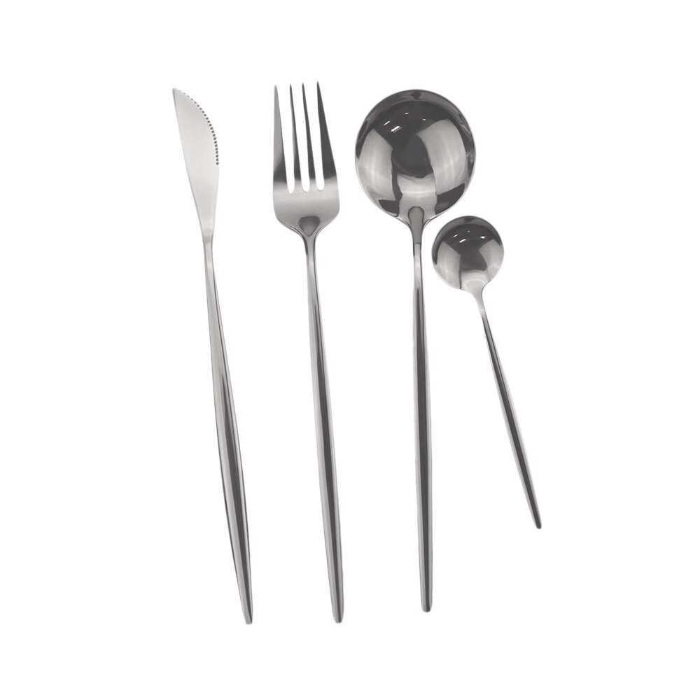 Ensemble de 24 couverts en acier inoxydable, couverts noirs, cuillère, fourchette 304 couteau, couverts occidentaux pour mariage, sécurité lave-vaisselle