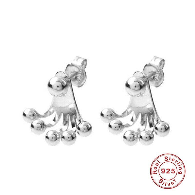 Pendientes de botón con bola brillantes de perlas simples de ROXI para mujer, único, Pendientes de plata de ley 925, Pendientes Brincos: Plata