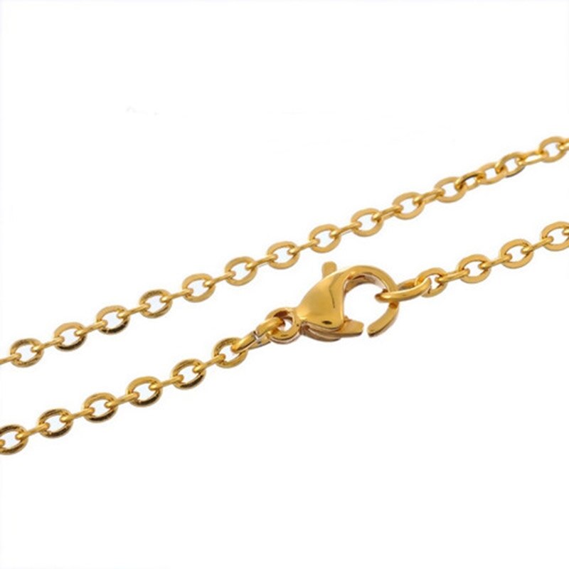 Collier à longue chaîne en acier inoxydable 304, 1 pièce de 60cm de Long, couleur or, pour femmes,