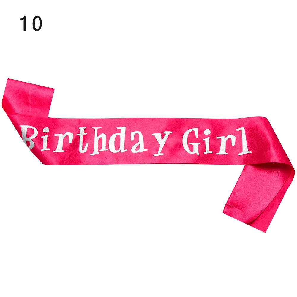 Birthday Girl Ribbons Shoulder Girdle Birthday Girl Glitter Satin Sash Mermaid Party Supplies Decoration Accessories: Fluorescence Yellow
