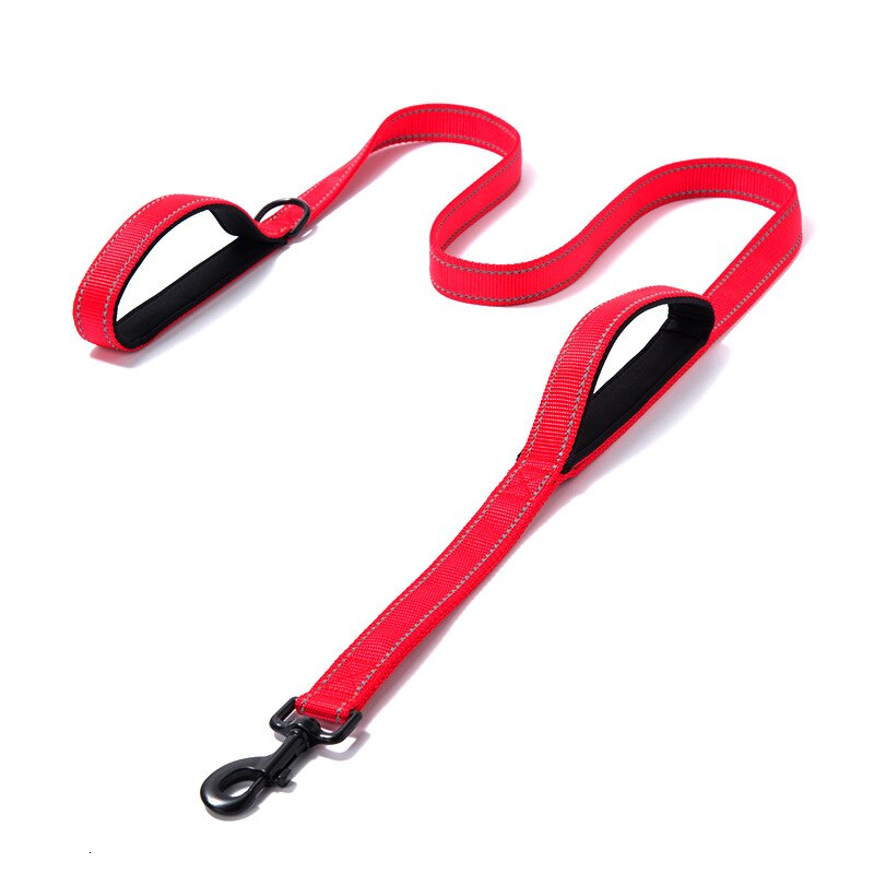 Benepaw Reflecterende Gewatteerde Hondenriem Twee Handvat Duurzaam Kleine Medium Grote Hond Pet Training Leash Nylon Lood 7 Kleuren: Rood / L - 1.8M ( 5.9FT )