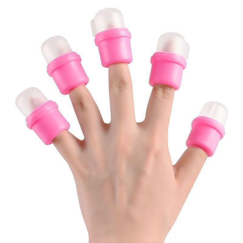 10Pcs/Set Wearable Nail Soak Soakers Polish Remover DIY Acrylic UV Gel Cap Tip Set Nail Supplies for Professionals