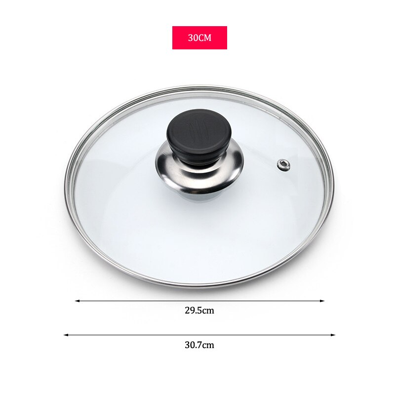 Cookware Reinforced Glass Lid Tempered Wok Lid Pyrex Glass Round Chef Pan Lid with Knob Premium Qualtiy Pan Cover: ITEM INFO 30CM
