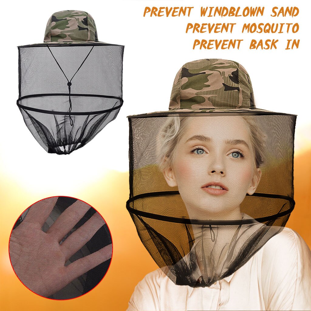 Mosquito Head Net Hat Sun Hat With Hidden Net from Insects Breathable Fishing Hats бейсболка для мужчин gorro pescador Cap