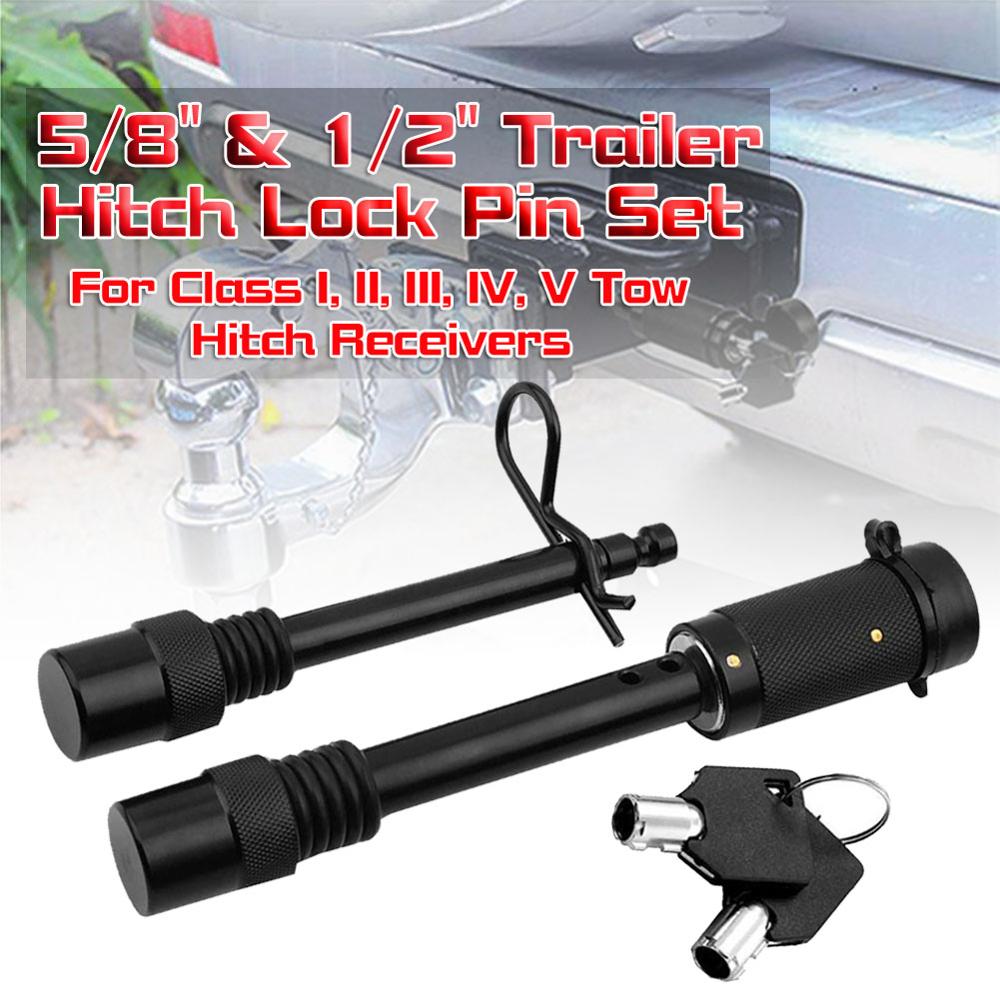 5/8 "& 1/2" Trekhaak Lock Pin Set Met Een Vergrendeling 2 Sleutels Voor Klasse I, ii, Iii, Iv, V Tow Hapering Ontvangers