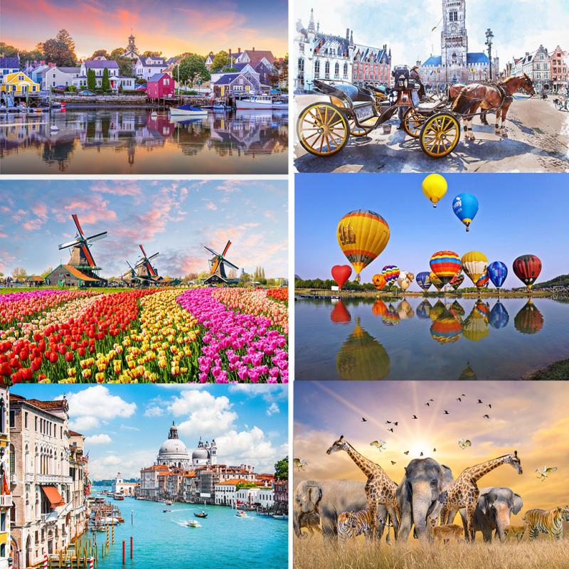 Jigsaw Puzzle 46 * 25 Cm Assembled Pictures Landscape Photo Puzzles DIY Toys Christmas Xmas For Children Adults