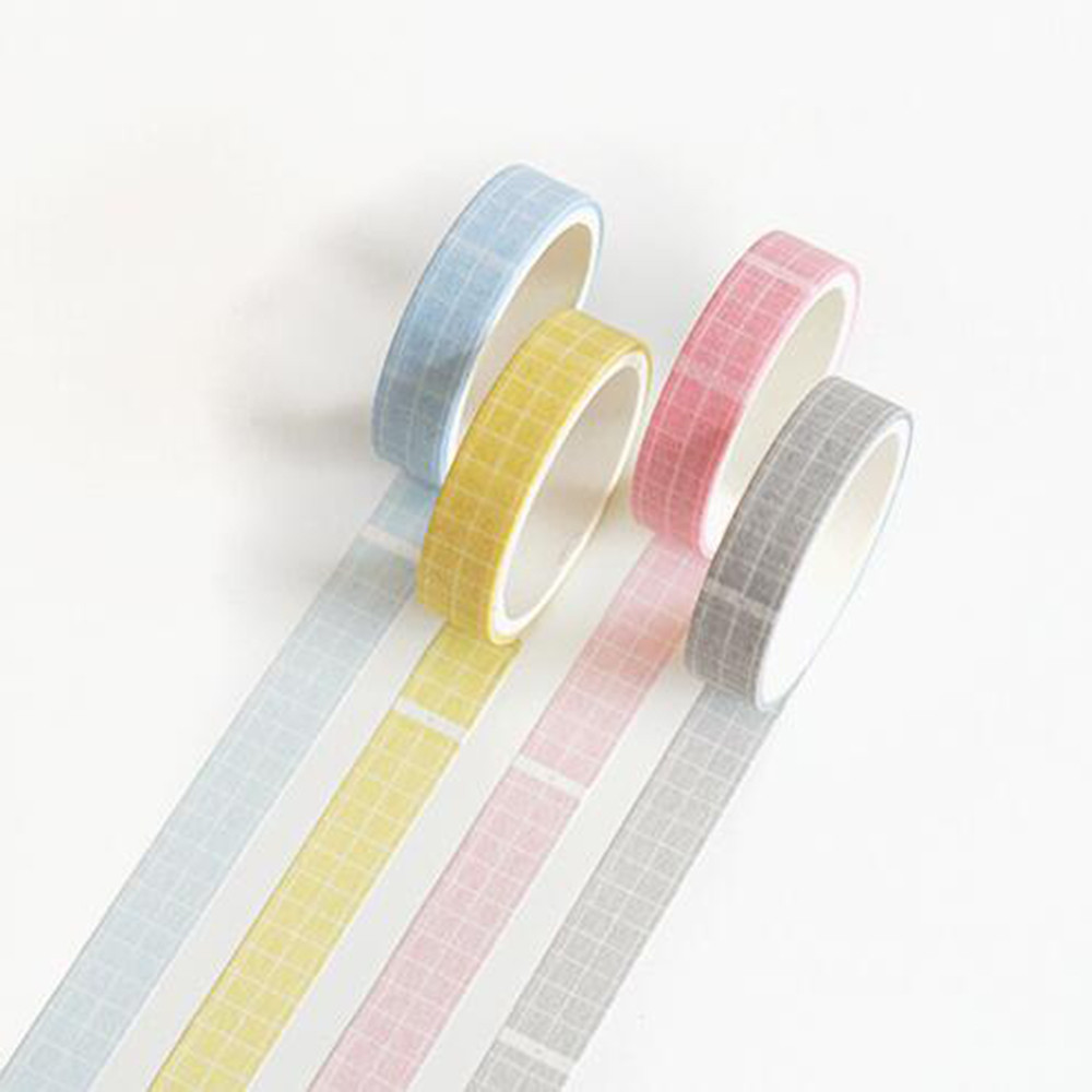 Basic Style Grid Pure Color Washi Tape Set DIY Scrapbooking Sticker Label Masking Tape School Office Supply: B