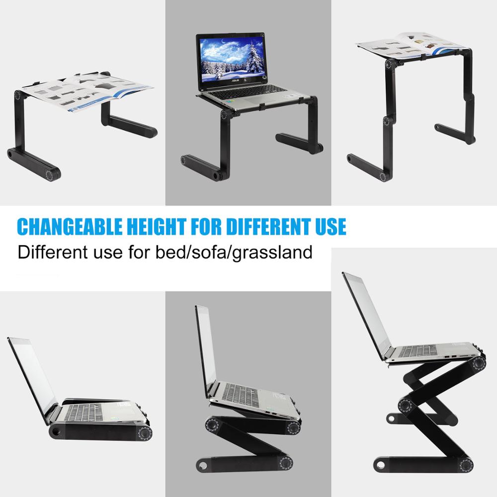 Draagbare Laptop Tafel Voor Bed Verstelbare Computer Tafel Ergonomische Lap Notebook Stand Lapdesk Trayy Lade Met Muismat