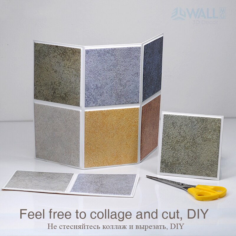 30 x 30cm 3d väggklistermärken självhäftande stick vägg golv kök toalett vägg klistermärken mosaik kakel balkong golv kakel slip