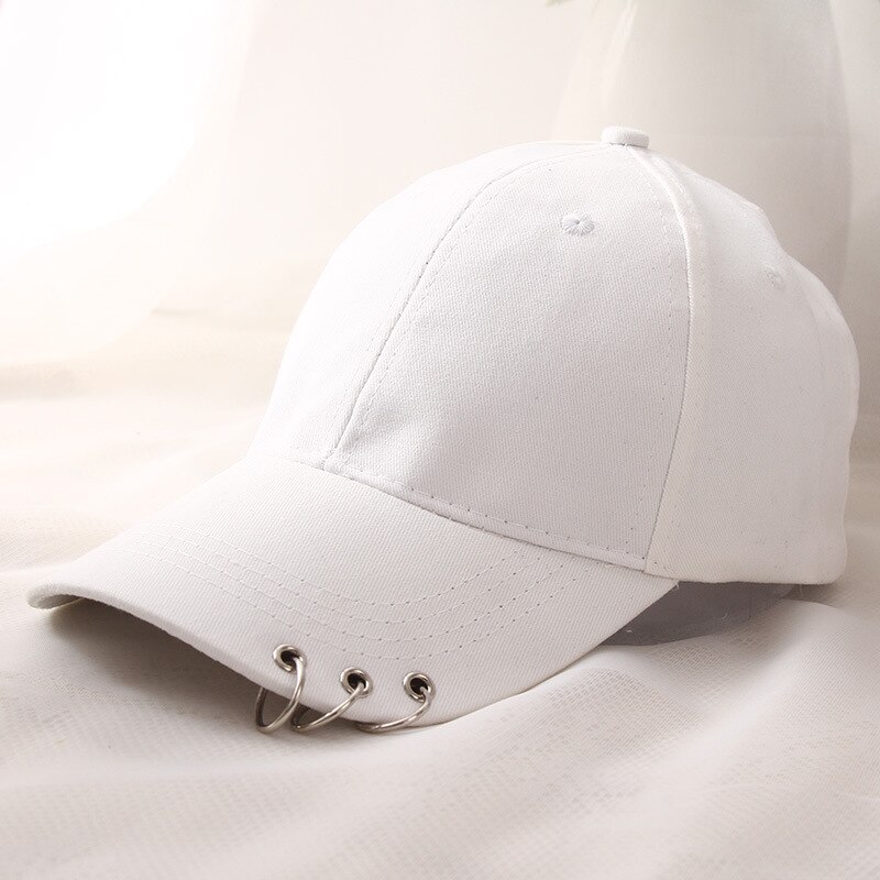 Persoonlijkheid Ring Baseball Cap Effen Kleur Licht Versie Gebogen Rand Caps Zonnescherm Straat Hip-Hop Hoed: 2