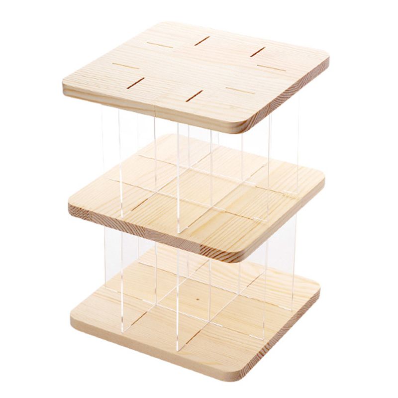 3-layer Acrylic Action Figures Display Stand Toy Model Showing Stand 360 Degree Rotating Storage Shelf for Dolls Model: Default Title