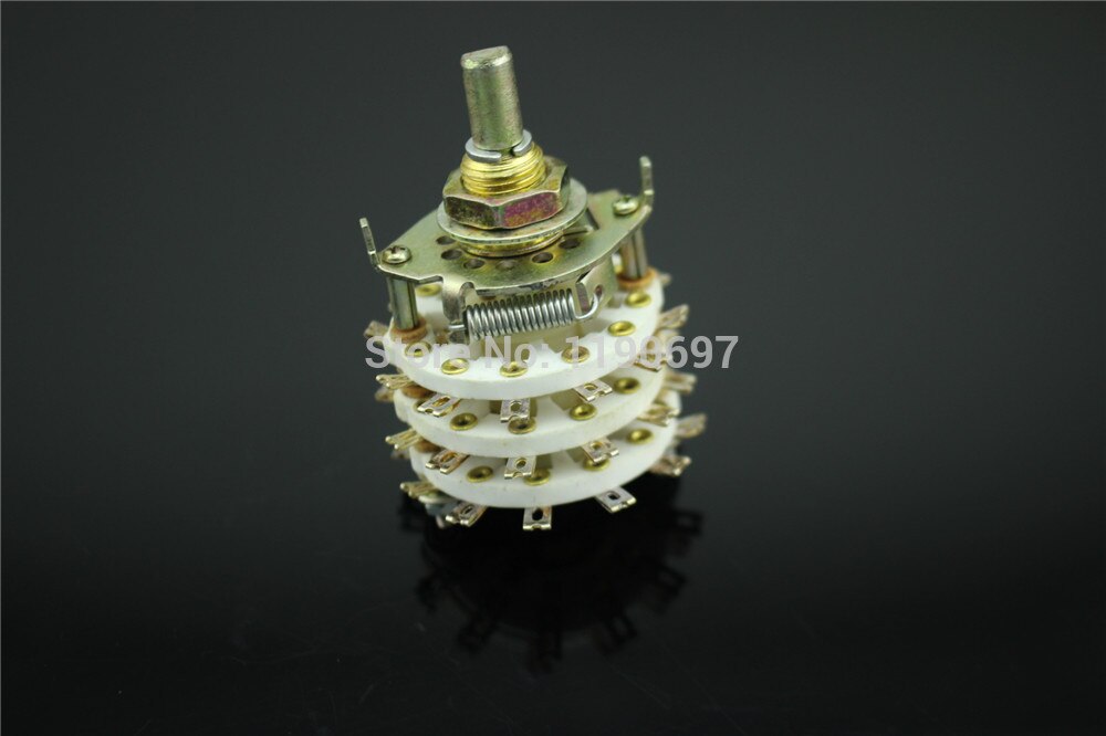 DIY HIFI Ceramic Switch Band Rotary Switch 3P 11Step Signal Selector Switch Semicircle Shaft Diameter 6.0mm 1piece