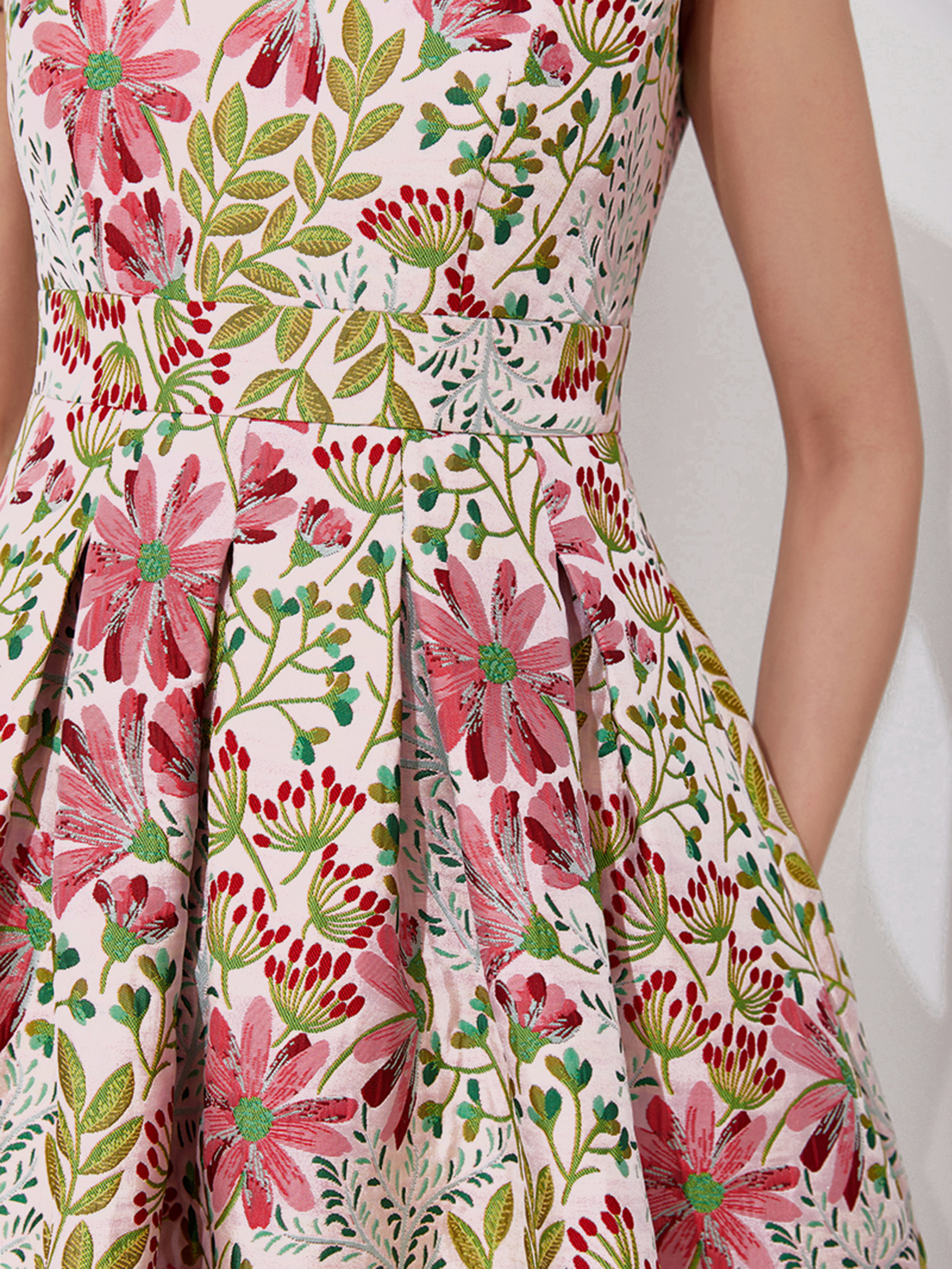 Devchata sommer jacquard kvinder lang maxi kjole luksus blomster festkåbe femme vintage vestido aftentøj