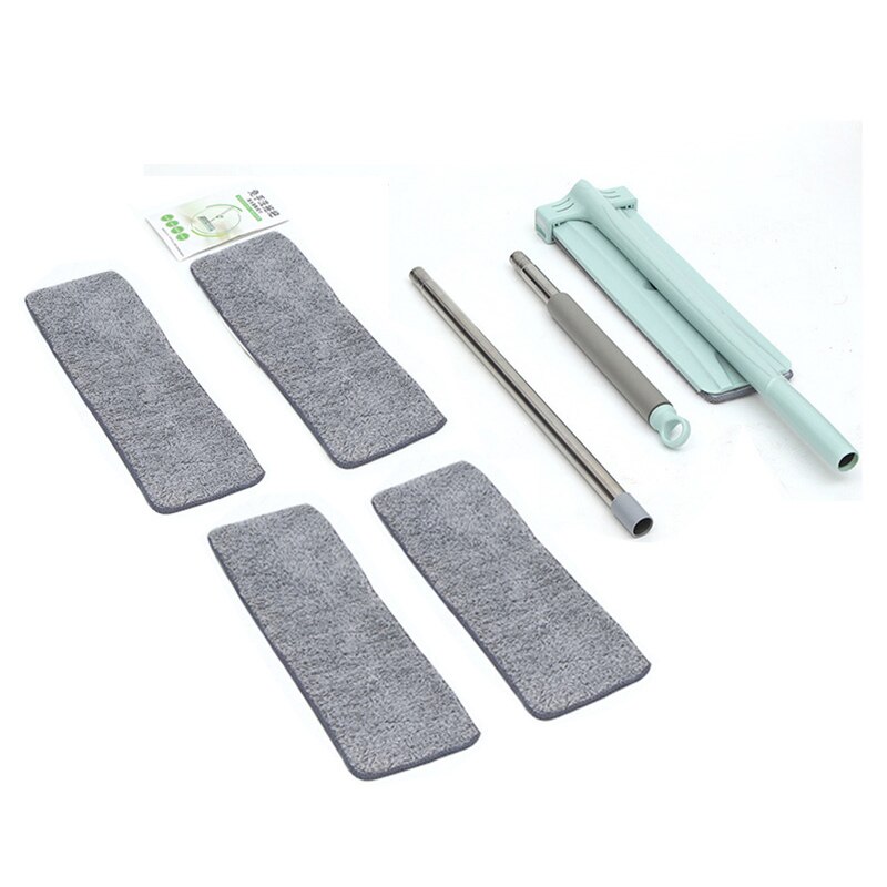 Magic Self Wringing Mop, 360°Spin Microfiber Flat Mop for Laminate, Hardwood, Wood Floor Cleaning - dust,wet and dry Squeeze mop: mop 4pcs pad