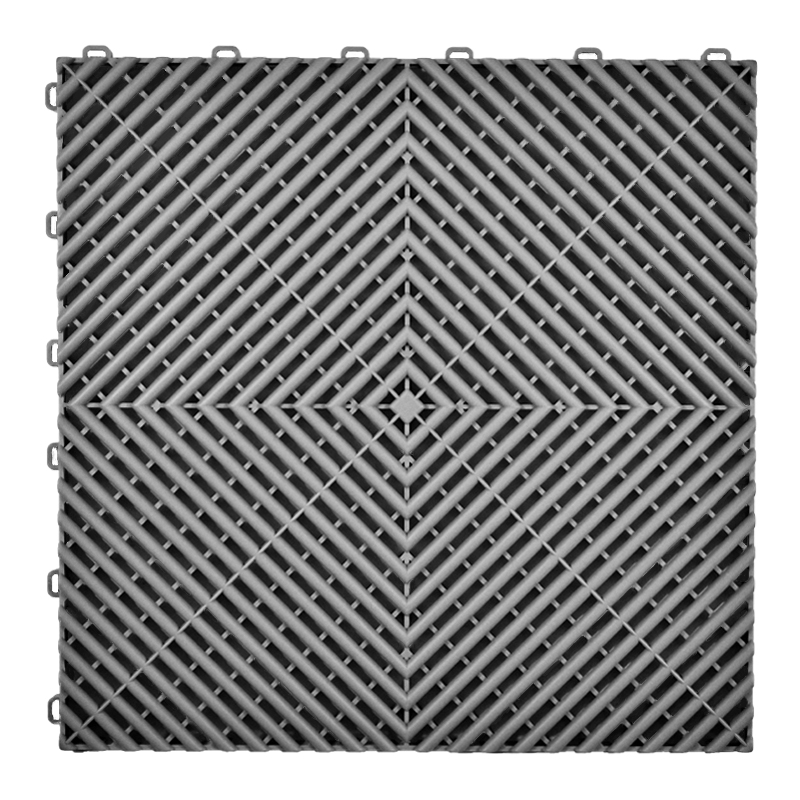 Diy 2025 fábrica mayoristas precio fuerza coche garaje piso rejilla plástico Modular entrelazado azulejos Pp garaje piso azulejos: Rojo