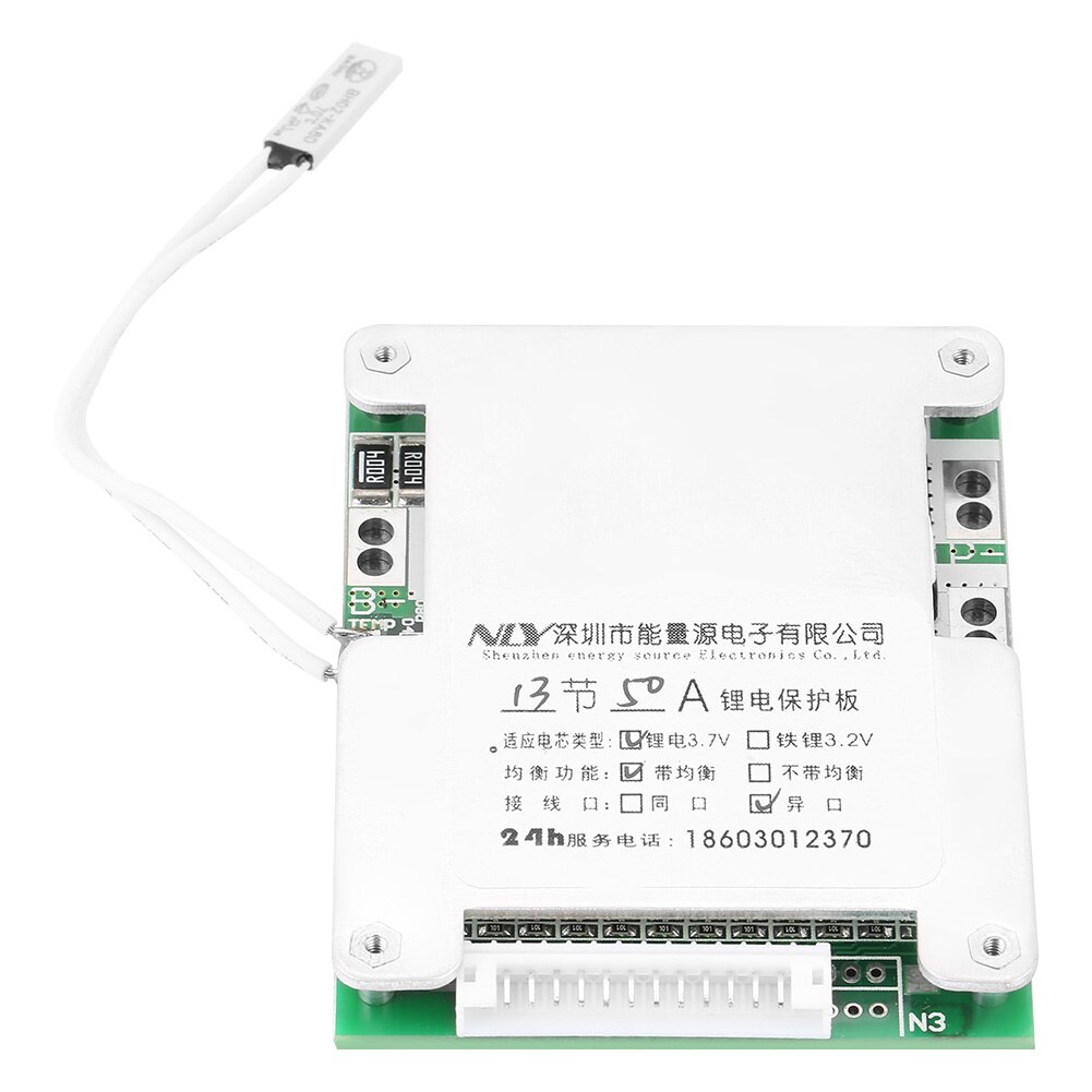 13S 50A Lithium Batterij Opladen Bescherming Boord Bms Met Balans Opladen Batterij Board Voor 3.7V Lithium Batterijen