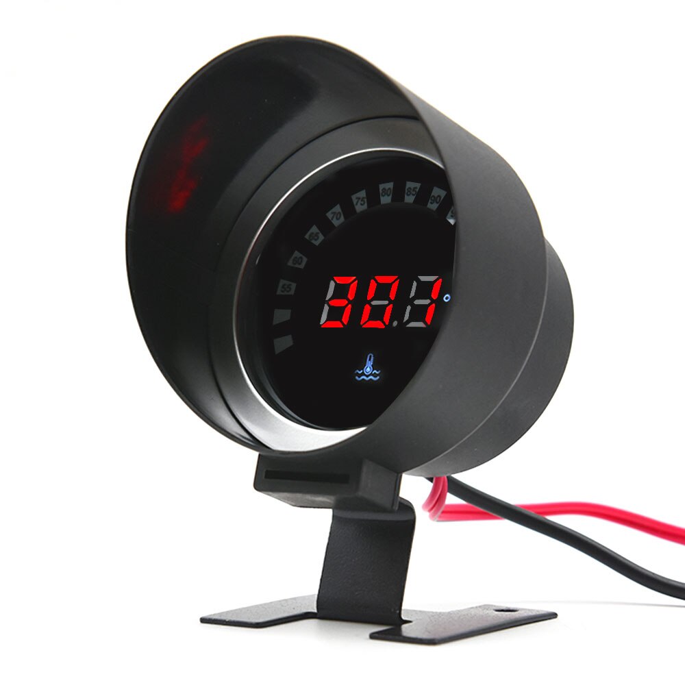 Medidor de temperatura de agua LCD redondo con Sensor de temperatura del agua, pantalla Digital M10, lente de humo, medidor automático para coche y camión, 12V y 24V