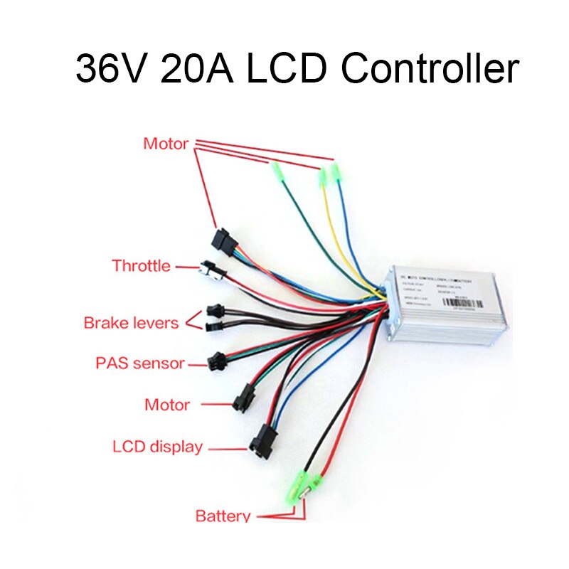 36 v bldc Ebike Controller 250 w-500 w Sinus Borstelloze Motor Controller voor Elektrische Fiets Road Fiets accessoires: 36v 12ah LCD