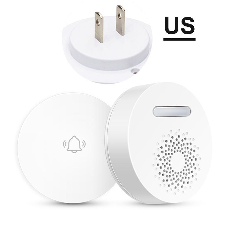Campanello wireless autoalimentato Spina UE USA UK Opzionale Nessuna batteria richiesta Suoni accordi Suoni Suoneria Pulsante remoto impermeabile 100M: Black