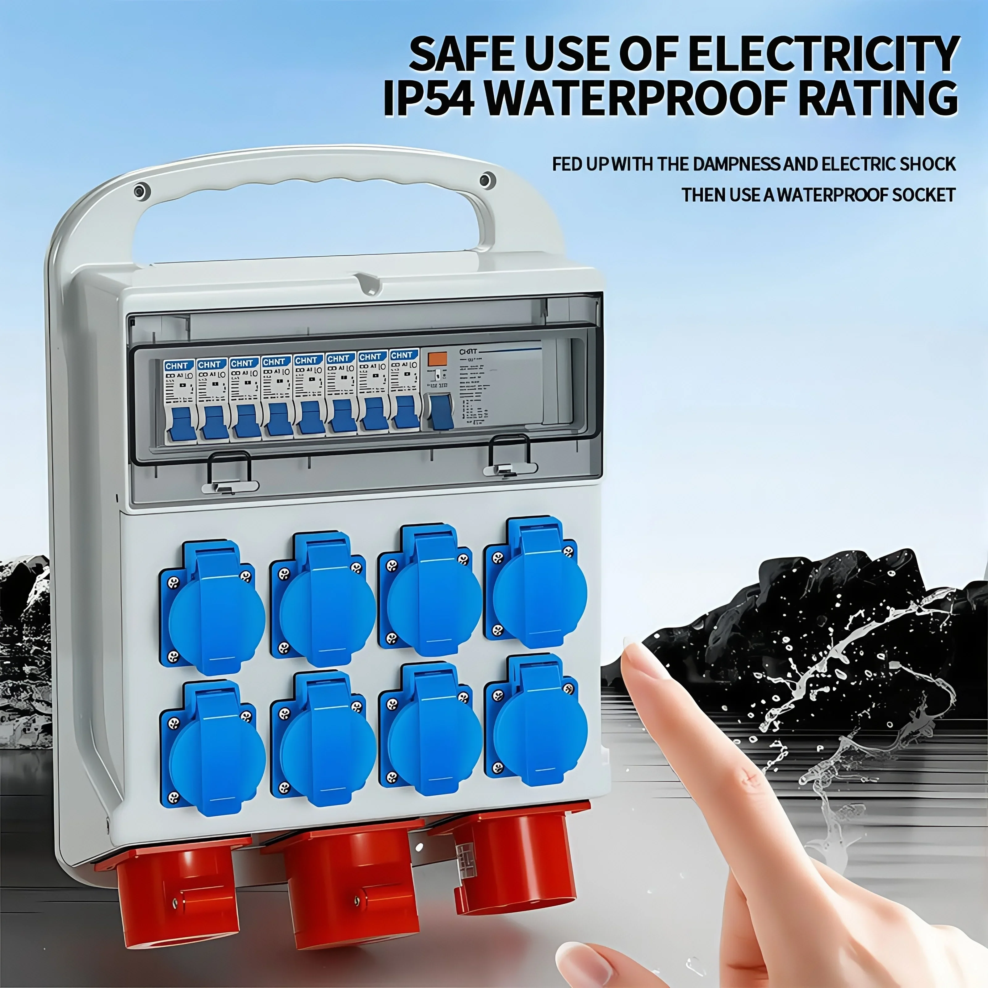 16a/250v industriella  ip54 vattentäta uttag multifunktionella kontakter väggpanelmonterade uttag för brasilien storbritannien tyska eu franska