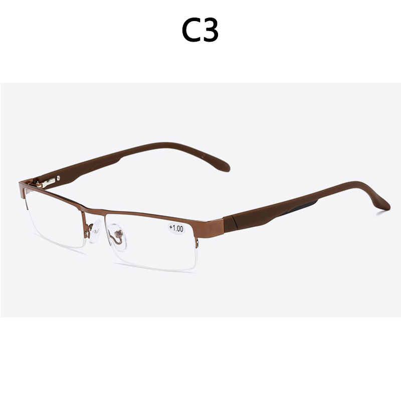 Boyseen masculino liga de titânio óculos de leitura não esférico 12 camadas revestido lentes retro negócios hyperopia prescrição óculos: +200 / C3