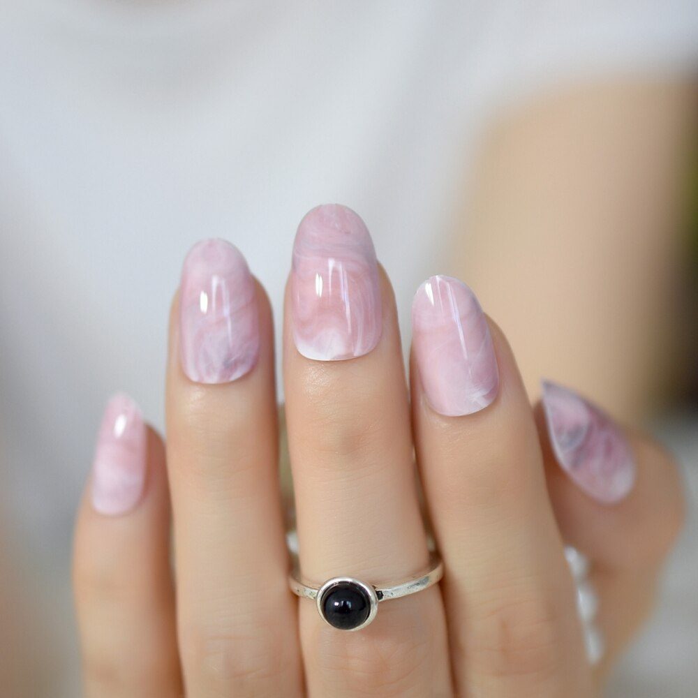 Medium matt genomskinlig salong nail art tips klar fyrkantig tryck på manikyr acylic lösnaglar kit 24: Z927