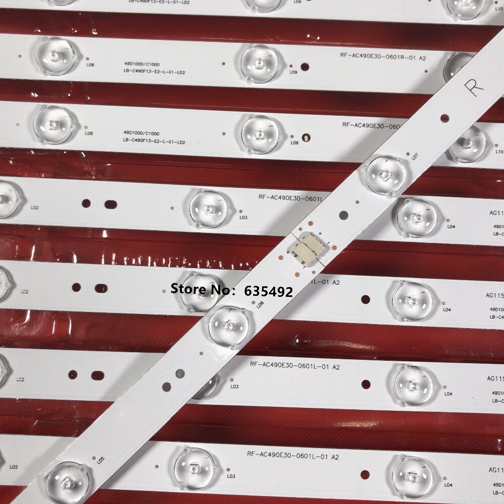 1set=10pcs LED Backlight For LED49C1000N LED49C1080N LB-C490F13-E2-L-G1-SE3 SE2 LB-C490F13-E2-L-G1-SE4 SVJ490A06 SVJ490A09