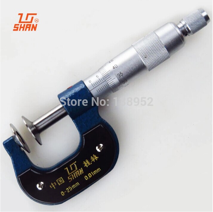 measuring tool 0-25mm/0.01 disk type thickness micrometer gear tooth micrometers disc micrometer set micrometro
