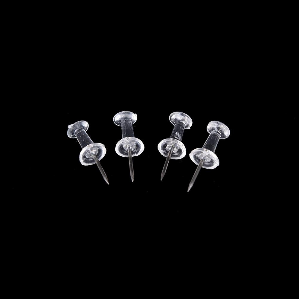 40pc Transparant Clear-Gekleurde Push Tekening Pins voor Kennisgeving Kurk Boord Kaart Gat