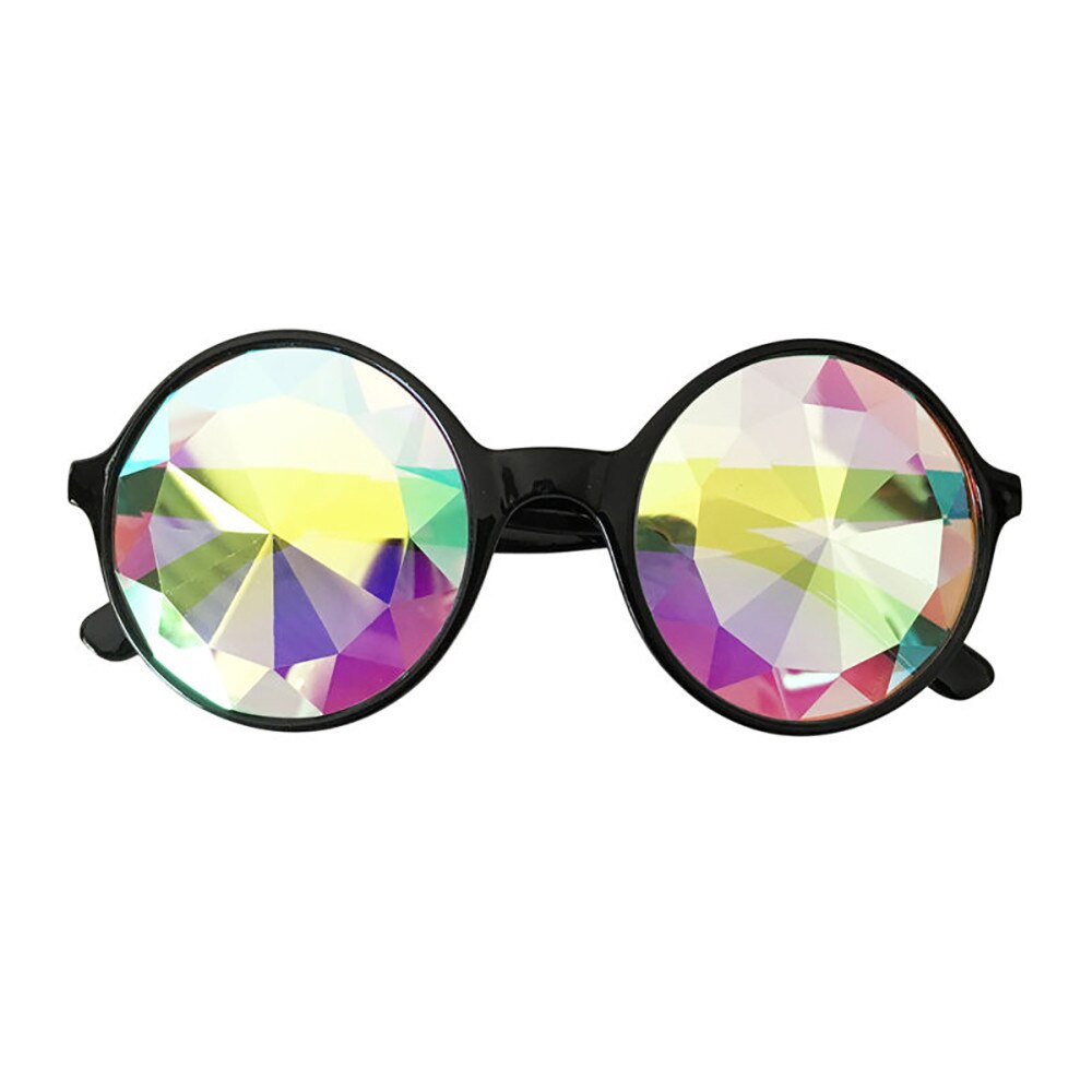 Kalejdoskop glasögon rave festival party edm solglasögon diffrakterad lins glasögon tillbehör anti-uv kvinnor män solglasögon
