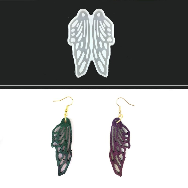 Angel Wings Earrings Epoxy Resin Mold Eardrop Danglers Silicone Mould DIY Crafts Jewelry Pendants Casting Tools