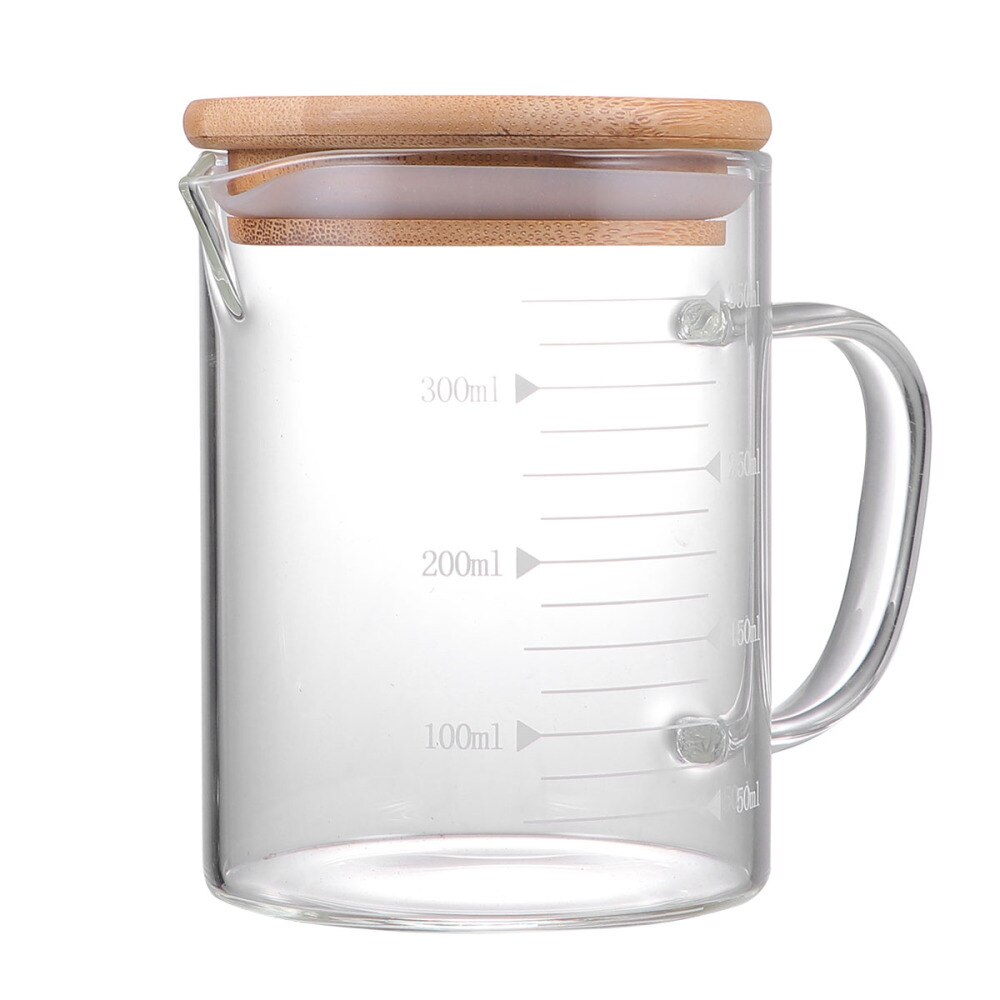 350ml Measuring Cup Glass Heat Resistant Measuring Glass Cup Cup for Kitchen Restaurant (with Cover): Picture 1