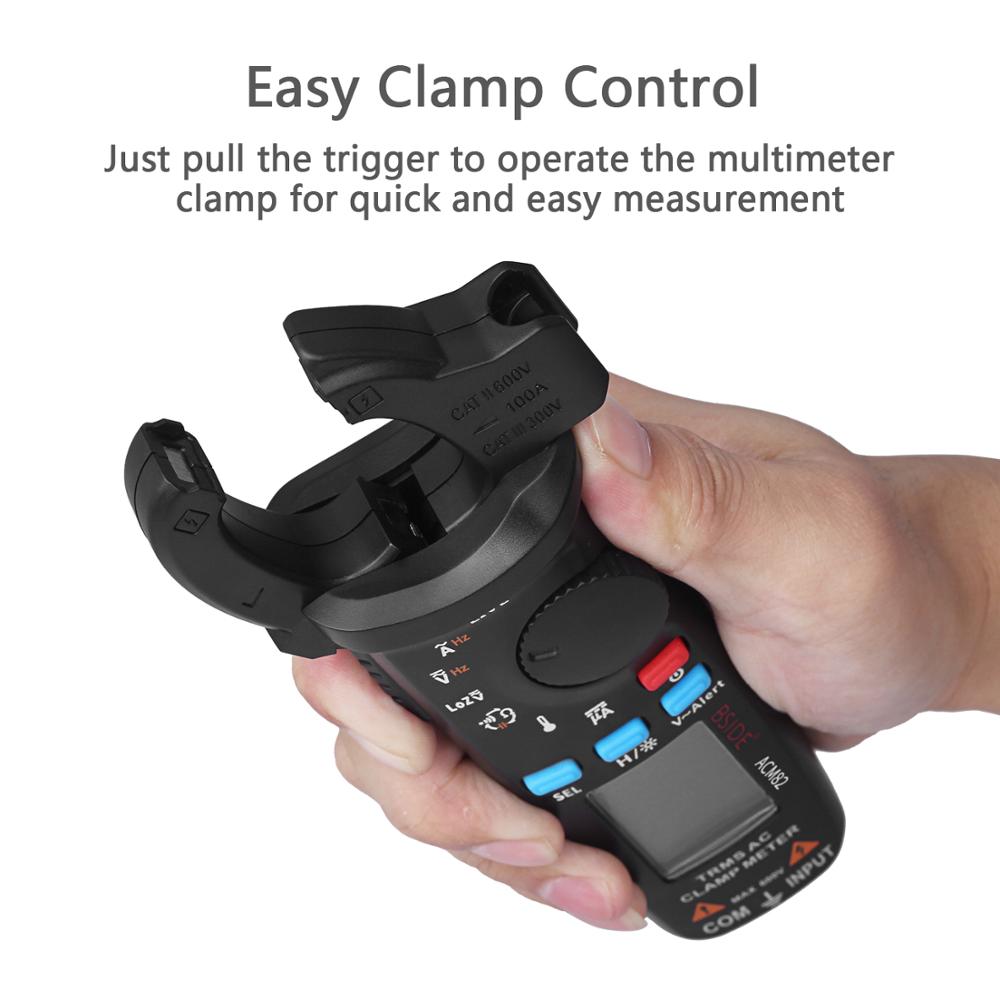 BSIDE ACM82 Digital Clamp Meter 6000 Auto-Rang TRMS 1mA accuracy Current Multimeter DC AC Vol Capacitance Temperature Hz Tester
