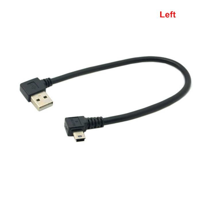 Mini USB 5Pin 90 Graden Links & Rechts Schuine Man links USB 2.0 Man Charge Oplader Oplaadkabel 20 cm 0.2 m