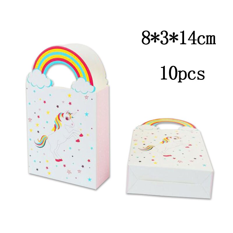 10pcs Kraft Paper Unicorn candy box Bags Sweets Candy Packing Pouches wedding baby kid birthday party decor Wrapping Supply: unicorn candy box