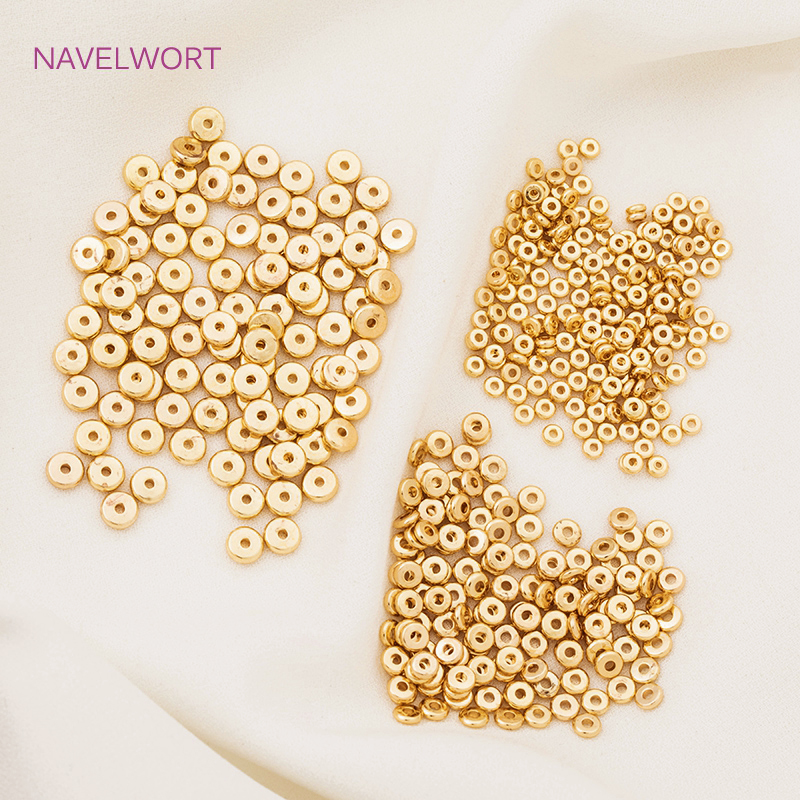 bisuteria materiales por mayor Cuentas espaciadoras chapadas en oro de 18k para fabricación de pulseras, cuentas para abalorios, accesorios de joyería, suministros de fabricación de joyas DIY al por mayor