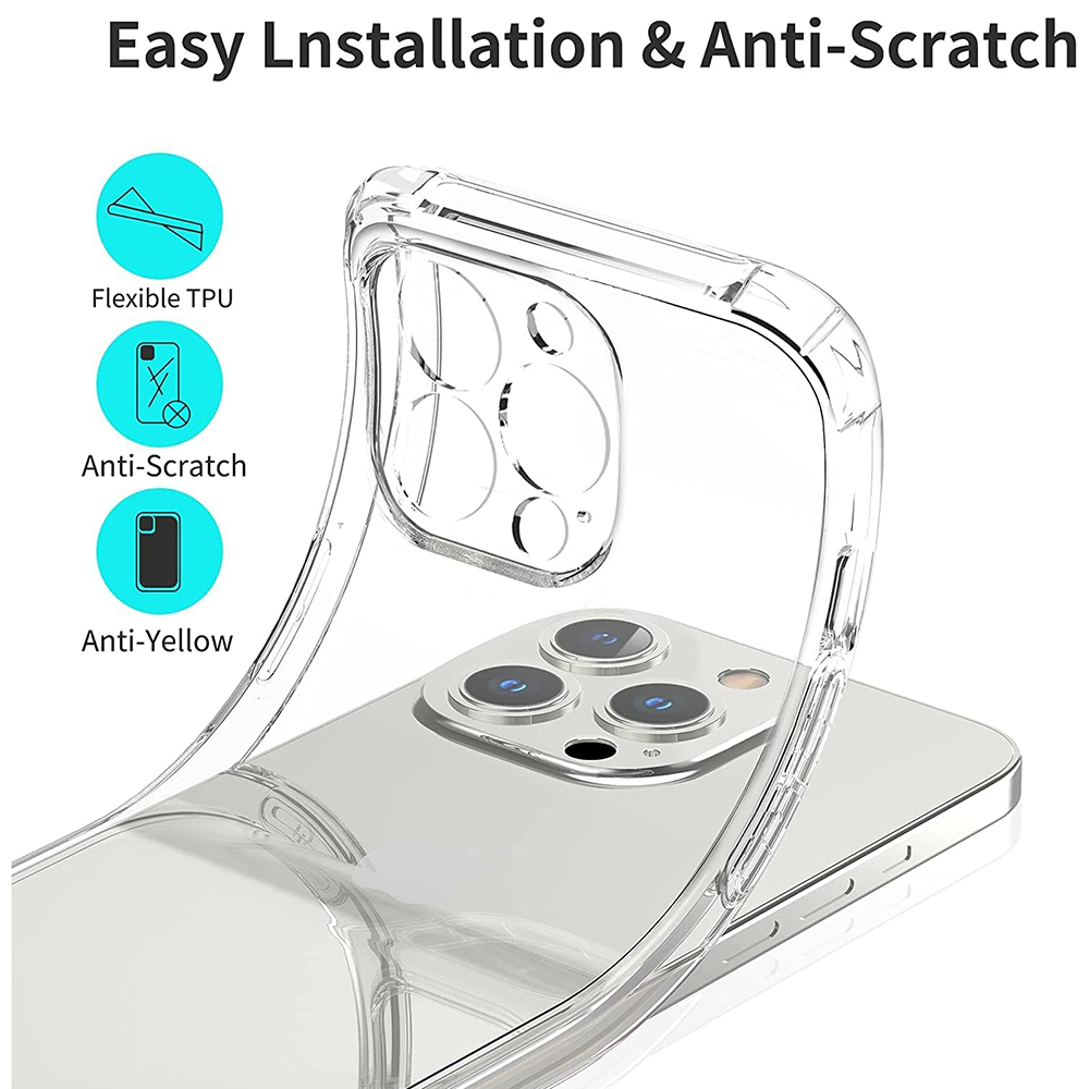 Coque de luxe antichoc en silicone pour iPhone 15 14 Plus 13 12 Mini Pro Max X Xs XR 7 8 6 Plus, housse de pare-chocs transparente et souple