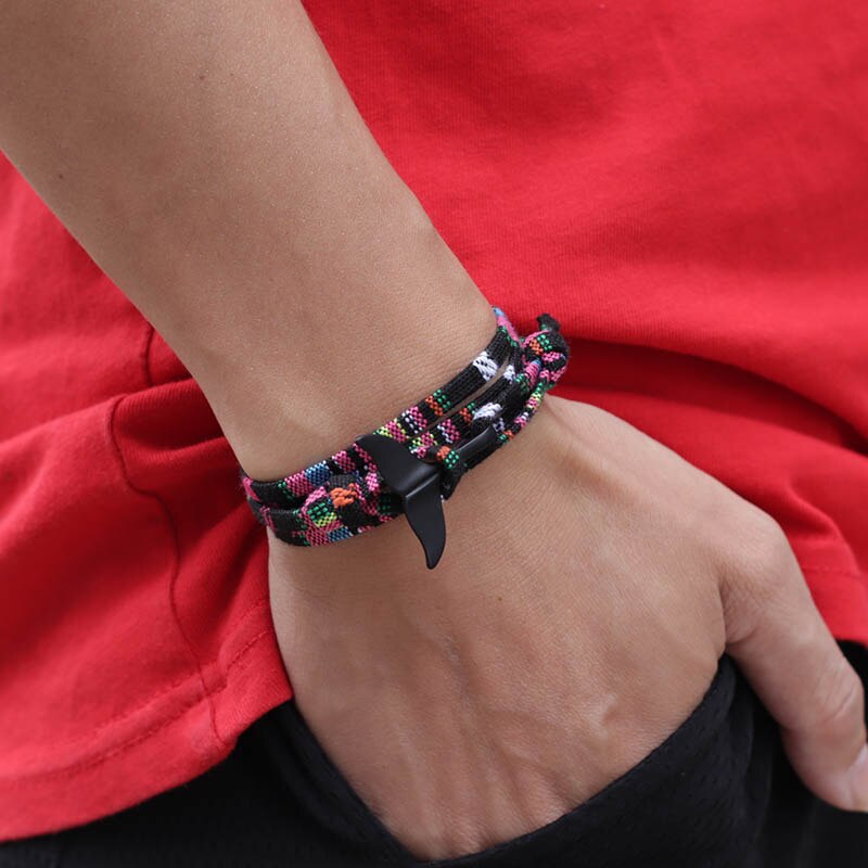 Bracelet en fil tressé fait à la main pour hommes et femmes, bijou tendance, corde en cire de Taiwan, ajustable, ethnique, accessoires bijoux