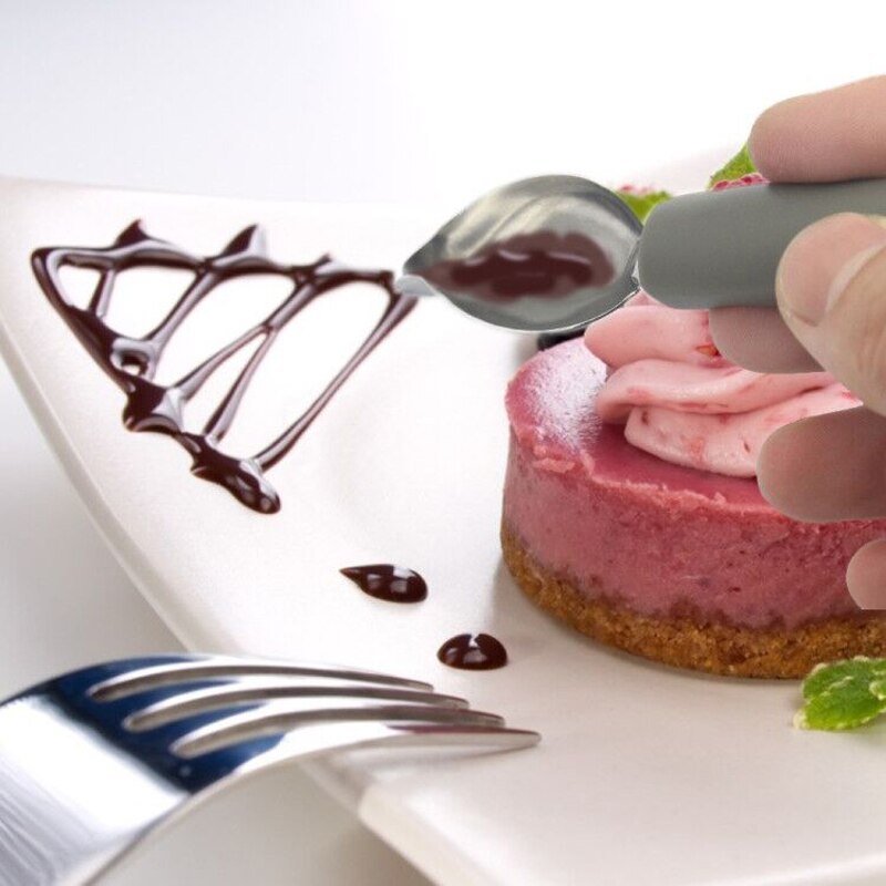 Kulinarisk tegning dekoration ske sauce maleri ske kok kunst blyant madlavning bagning kaffe tegne gør det selv-værktøj kage dessert indretning