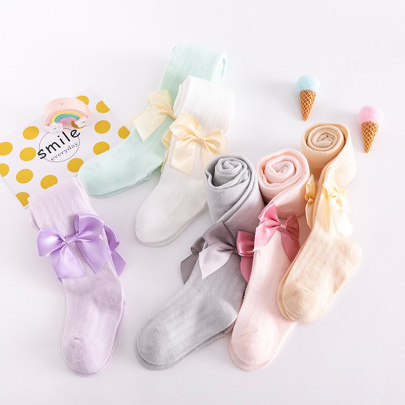 Zomer Mesh Baby Meisjes Panty Met Boog Ademend Zachte Katoenen Baby Panty Baby Peuter Meisjes Lange Sokken Kinderen Panty 1-2Y