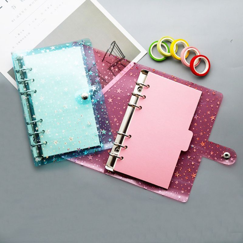 A5 A6 stars transparent binder notebook notebook inner core cover notebook diary notepad office stationery