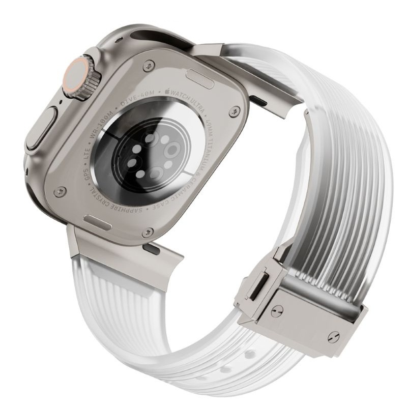 Transparentes Silikonarmband für Apfel Uhr-Armbänder Ultra 49 46 45 44 42 mm, weiches, wasserdichtes Armbinde, Sportarmband für iWatch Correa