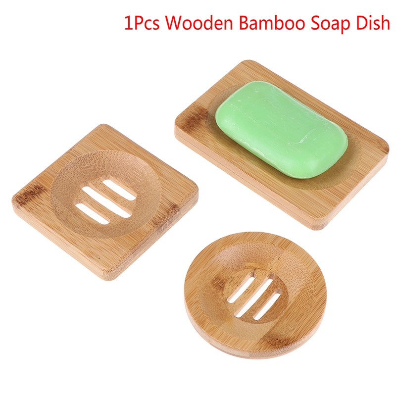 Jabonera de madera Natural de bambú soporte de bandeja de madera de jabón rejilla para guardar jabón caja de plato contenedor para baño plato de ducha baño