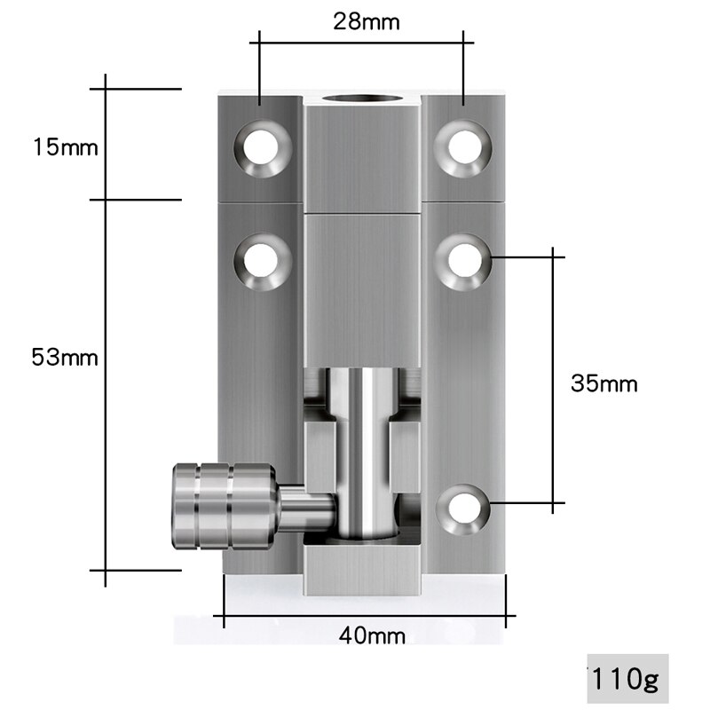 Thickening Surface Mounted Aluminum Alloy Door Bolt Lock Wooden Doors Anti-theft Doors and Windows Latch Locking