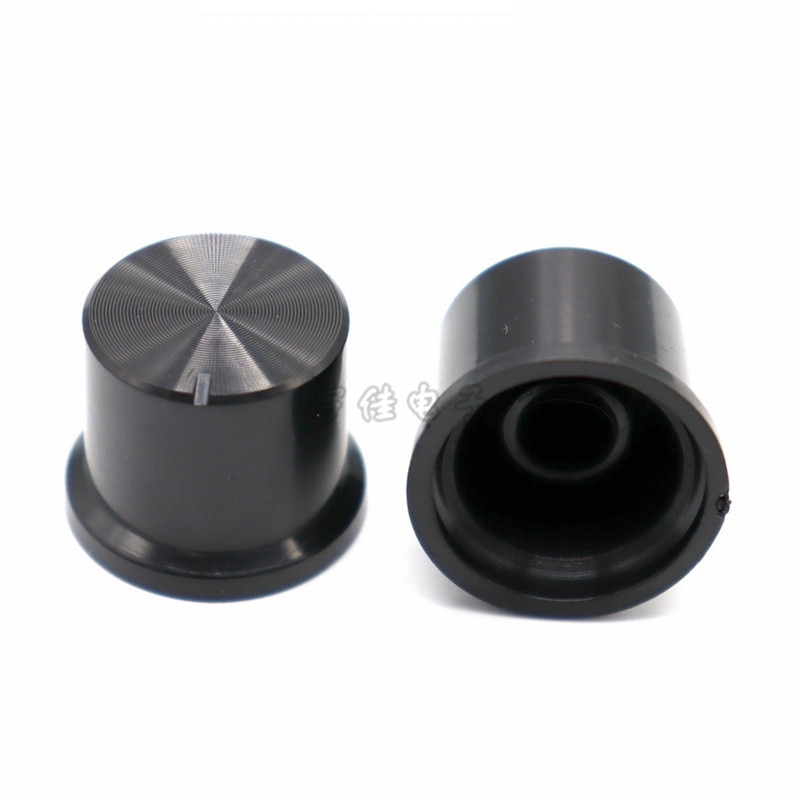 10 Stuk Zwart Plastic Knop 17-20 Mm * 16.5 Mm Bloem As 6 Mm Positie Knop Cap Power versterker Volume Switch Knop Cap