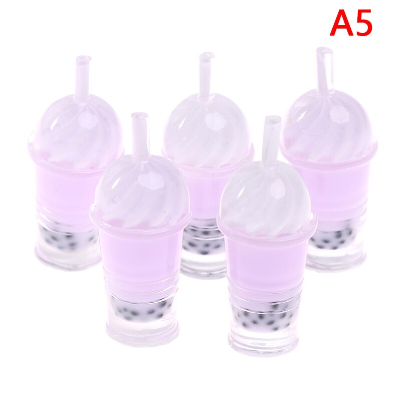 5pcs 1/12 miniatura Dollhouse Bubble Tea modello bevande accessori per giocattoli per alimenti per bambole: 5