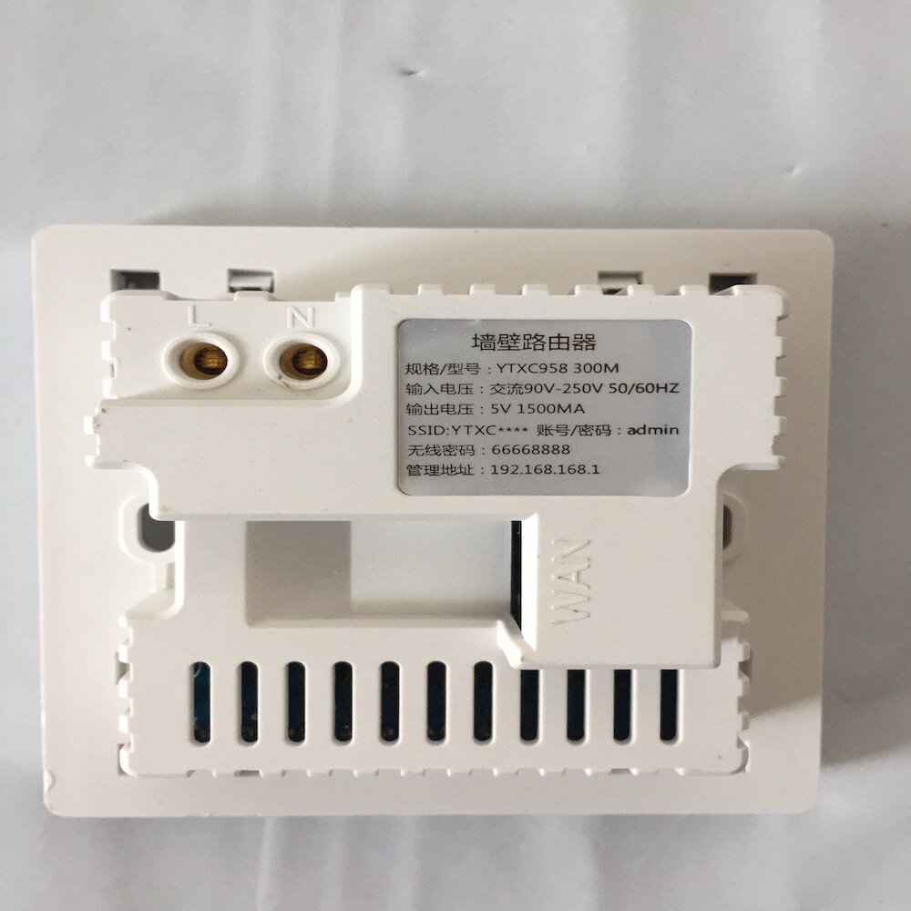 300M Wall Embedded Wireless AP Router Repeater Booster USB Charging Port 1000mA Output Acrylic Panel With RESET WIFI WPS