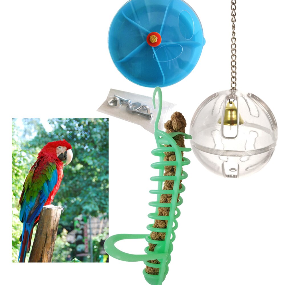 3 stk legetøj interessant farverigt sjovt fleksibelt legetøj kæledyrslegetøj til fugle papegøje egern kæledyr