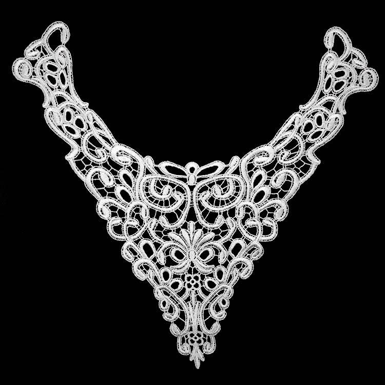 3D hermosa flor negra tela encaje cinta cuello bordado adornos apliques tela parches de costura vestido